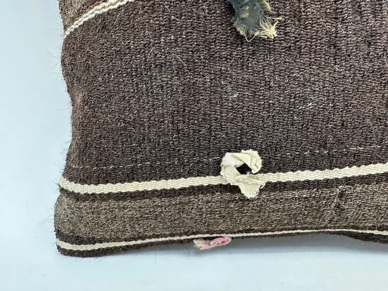 Wool Kilim Pillow Pillow Cover, Vintage Kilim Pillow, Home Decor Pillow, Pillow Sham, 14x14 Brown Pillow Case, Kilim Pillow Cover - 2