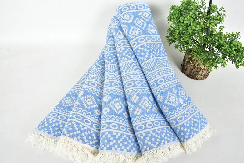 68x36 Cotton Geometric Towel, Quick-dry peshtemal, Absorbent Turkish towel, Hammam towel, Bachelorette Party Favors Beach, Bridesmaid Towel - 4