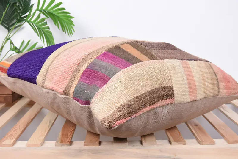 Throw Kilim Pillow, Handmade Throw Pillow Case, Pillow for Couch, Vintage Kilim Pillow, Pillow Sham, 28x28 Blue Cushion Case, Sofa Pillow Case - 6
