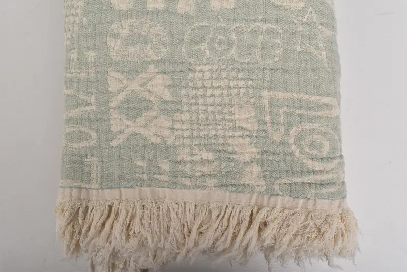 Shower Curtain, Woven Blanket, 98x76 Cotton Love Design Towel, Turkish Blanket, Beach Wedding Favor, Cotton Bedspread, Bridal Shower Gift - 4