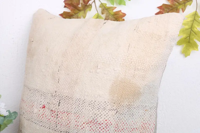Chair Cushion, Outdoor Pillow Sham, Home Decor Pillow, Cushion, Farmhouse Pillow Case, Throw Kilim Pillow, 18x18 Beige Pillow, Vintage Kilim Pillow - 5