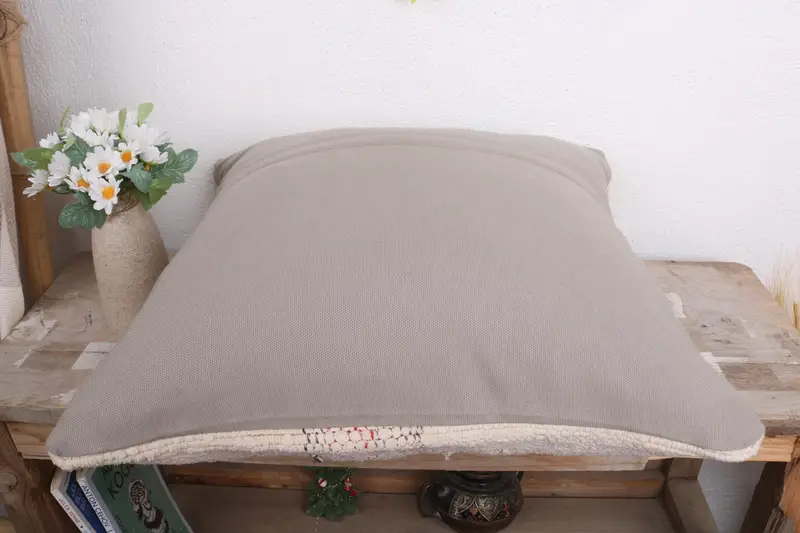 Chair Cushion, Outdoor Pillow Sham, Home Decor Pillow, Cushion, Farmhouse Pillow Case, Throw Kilim Pillow, 18x18 Beige Pillow, Vintage Kilim Pillow - 7