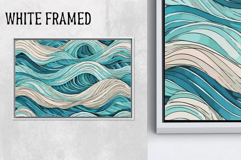 抽象的なウェーブ キャンバス: モダンなエレガンスのためのプリント アート