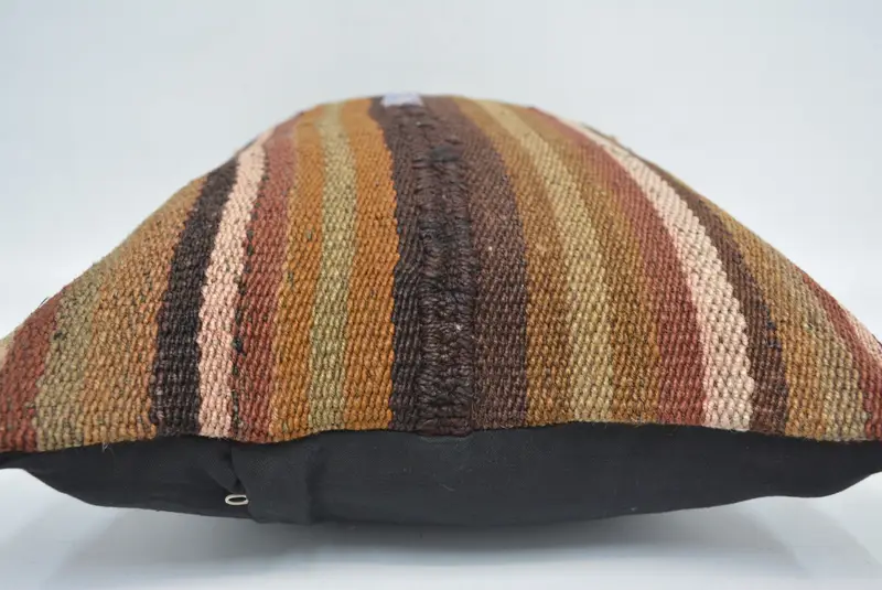 Vintage Kilim Throw Pillow, One Of A Kind Cushion, Throw Kilim Pillow, 16x24 Brown Pillow Sham, Cushion, Kilim Pillow, Bench Cushion - 5
