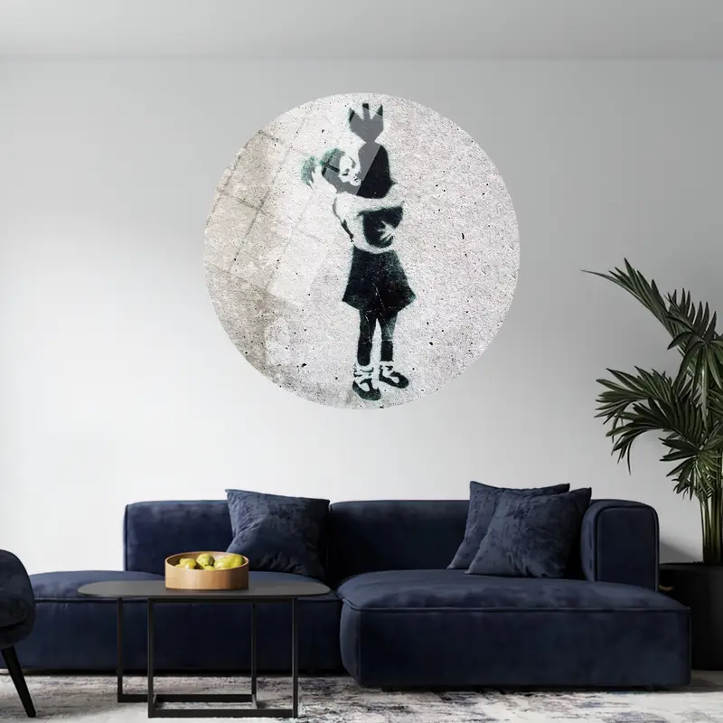 Elegant Banksy Bomb Hugger Canvas Print - Artistic Wall Decor
