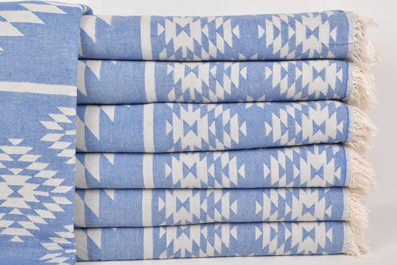 84x56 Cotton Kilim Design Towel, Custom Wedding Gifts, Throw Blankets, Shower Curtain, Tablecloth, Personalized Home Gift Wedding, Wedding Favors - 2