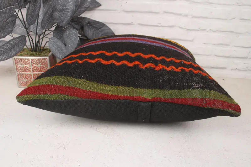 Pillow Sham, Comfy Throw Cushion, Neutral Cushion Case, Interior Designer Pillow, 18x18 Red Pillow, Turkish Kilim Pillow, Kilim Pillow - 5