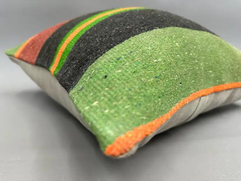 Interior Designer Pillow, Handmade Kilim Cushion, 18x18 Red Pillow Cover, Pillow Cover, Ethnic Throw Cushion Cover, Vintage Kilim Pillow - 6