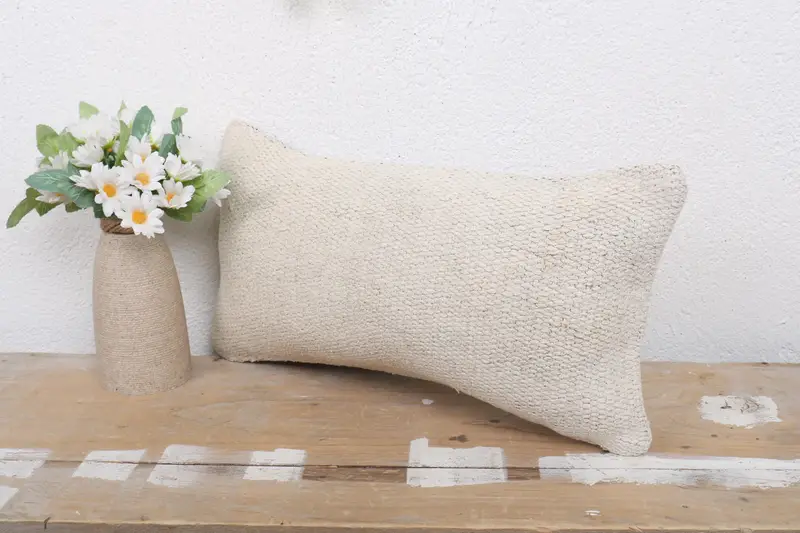 8x16 Beige Pillow Case, Antique Pillows, Pillow for Sofa, Boho Throw Cushion Case, Decorative Pillow Cover, Vintage Kilim Throw Pillow, Pillow Sham - 4