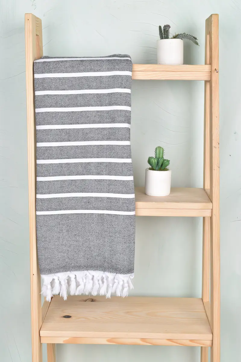 Sand-resistant towel, Best Friend Christmas Gift, Organic Cotton Towel, Bridal Shower Favors, Personalized Gifts, 64x40 Cotton Striped Terry Towel - 8