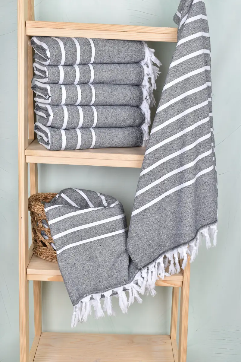Sand-resistant towel, Best Friend Christmas Gift, Organic Cotton Towel, Bridal Shower Favors, Personalized Gifts, 64x40 Cotton Striped Terry Towel - 3