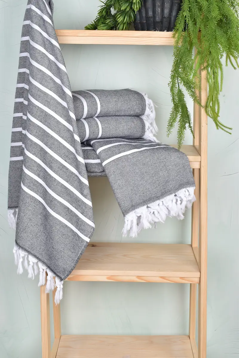 Sand-resistant towel, Best Friend Christmas Gift, Organic Cotton Towel, Bridal Shower Favors, Personalized Gifts, 64x40 Cotton Striped Terry Towel - 6