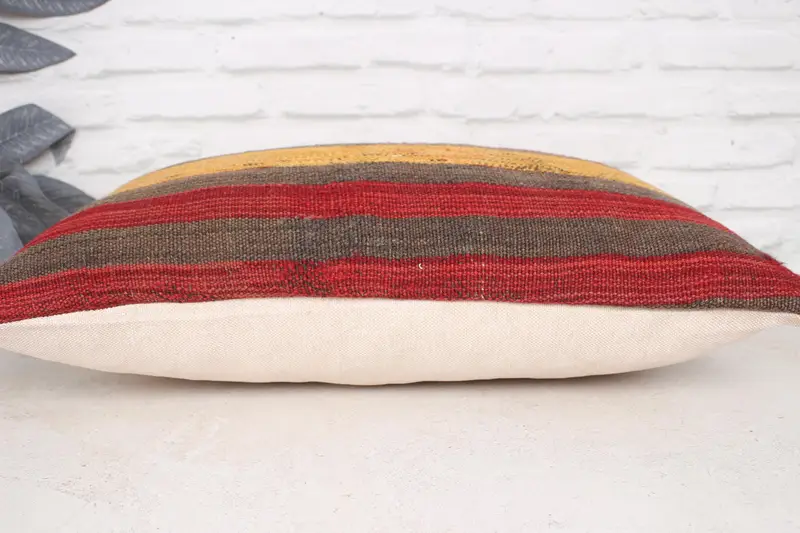 Pet Pillow Sham, Pillow Case, Vintage Kilim Pillow, 16x24 Red Pillow Cover, Turkish Pillow, Vintage Kilim Throw Pillow - 5