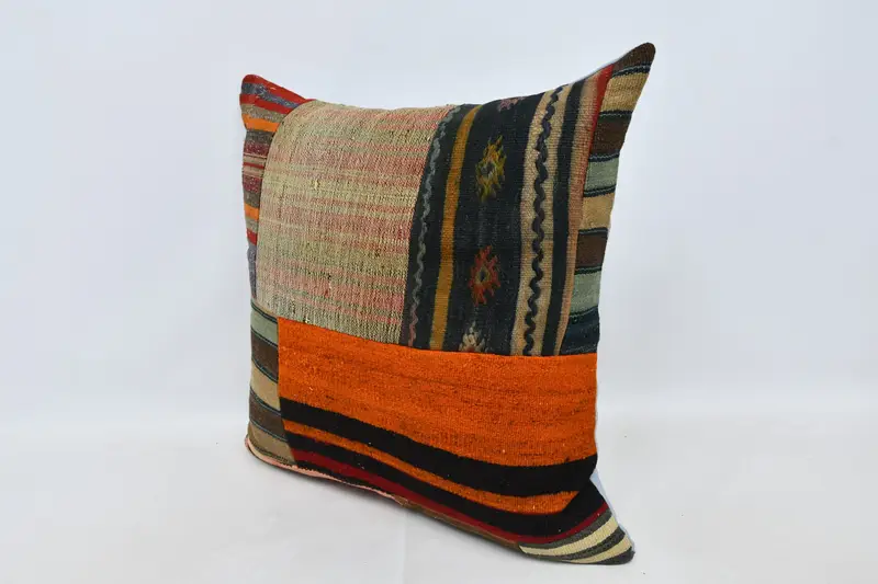 Pillow for Sofa, Cushion, 28x28 Brown Pillow Sham, Boho Chic Cushion Cover, Throw Kilim Pillow, Vintage Kilim Throw Pillow, Southwestern Pillow - 4