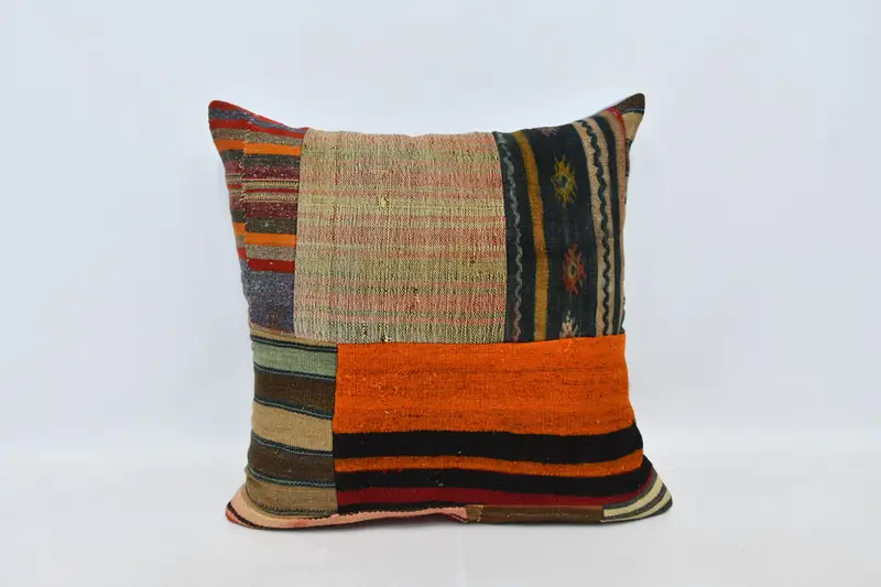 Pillow for Sofa, Cushion, 28x28 Brown Pillow Sham, Boho Chic Cushion Cover, Throw Kilim Pillow, Vintage Kilim Throw Pillow, Southwestern Pillow - 1