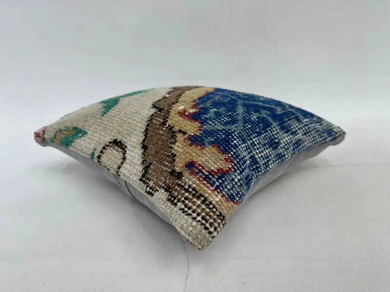 Turkish Pillow, Anatolian Pillow Cover, Pastel Cushion Cover, Pillow Case, 12x12 Blue Cushion, Pillow for Sofa, Boho Pillow Sham Cover - 6