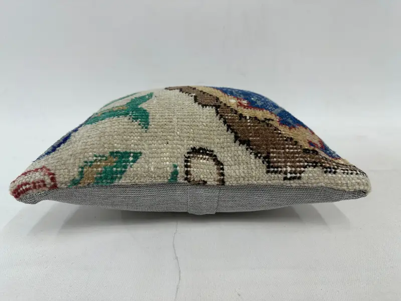 Turkish Pillow, Anatolian Pillow Cover, Pastel Cushion Cover, Pillow Case, 12x12 Blue Cushion, Pillow for Sofa, Boho Pillow Sham Cover - 5