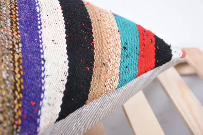 Natural Pillow Sham, 20x20 Rainbow Cushion Cover, Handmade Kilim Cushion, Pillow for Couch, Cushion Cover, Boho Pillow Sham Cover, Accent Cushion - 7