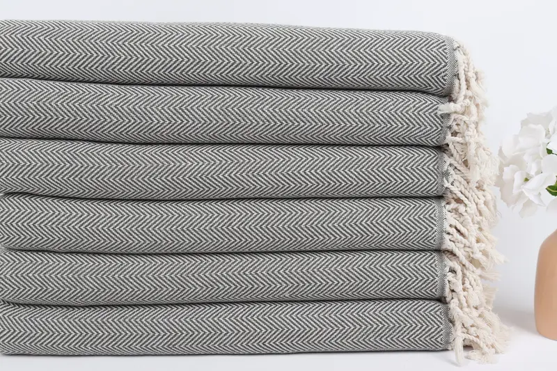 Absorbent towel, Wedding Shower Gift, Organic Turkish towel, Custom Wedding Gifts, Yoga Towel, Holiday Towel, 70x40 Cotton Herringbone Towel - 3