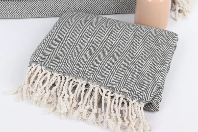 Absorbent towel, Wedding Shower Gift, Organic Turkish towel, Custom Wedding Gifts, Yoga Towel, Holiday Towel, 70x40 Cotton Herringbone Towel - 5