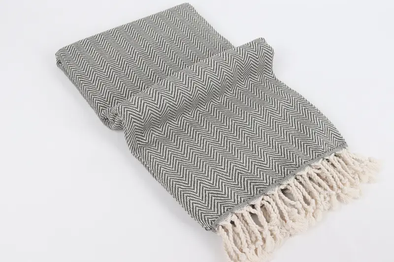 Absorbent towel, Wedding Shower Gift, Organic Turkish towel, Custom Wedding Gifts, Yoga Towel, Holiday Towel, 70x40 Cotton Herringbone Towel - 6