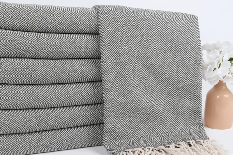 Absorbent towel, Wedding Shower Gift, Organic Turkish towel, Custom Wedding Gifts, Yoga Towel, Holiday Towel, 70x40 Cotton Herringbone Towel - 2