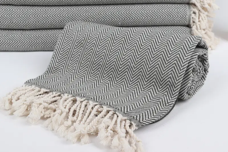Absorbent towel, Wedding Shower Gift, Organic Turkish towel, Custom Wedding Gifts, Yoga Towel, Holiday Towel, 70x40 Cotton Herringbone Towel - 4
