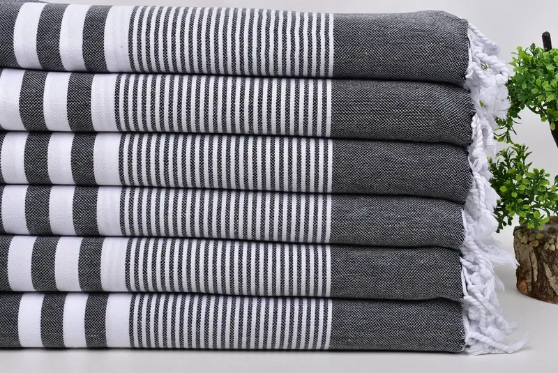 70x40 Cotton Striped Towel, Welcome Wedding Gift, Lightweight Turkish towel for beach, Organic Turkish towel, Turkish hand towel, Personalized Gift - 3