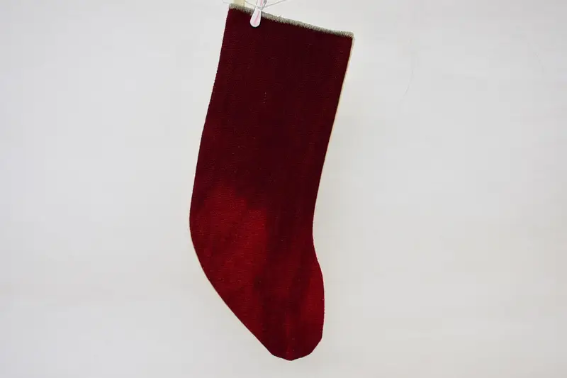 Süslü Şenlikli Kırmızı Noel Çorabı, Tatil Dekor Çorabı