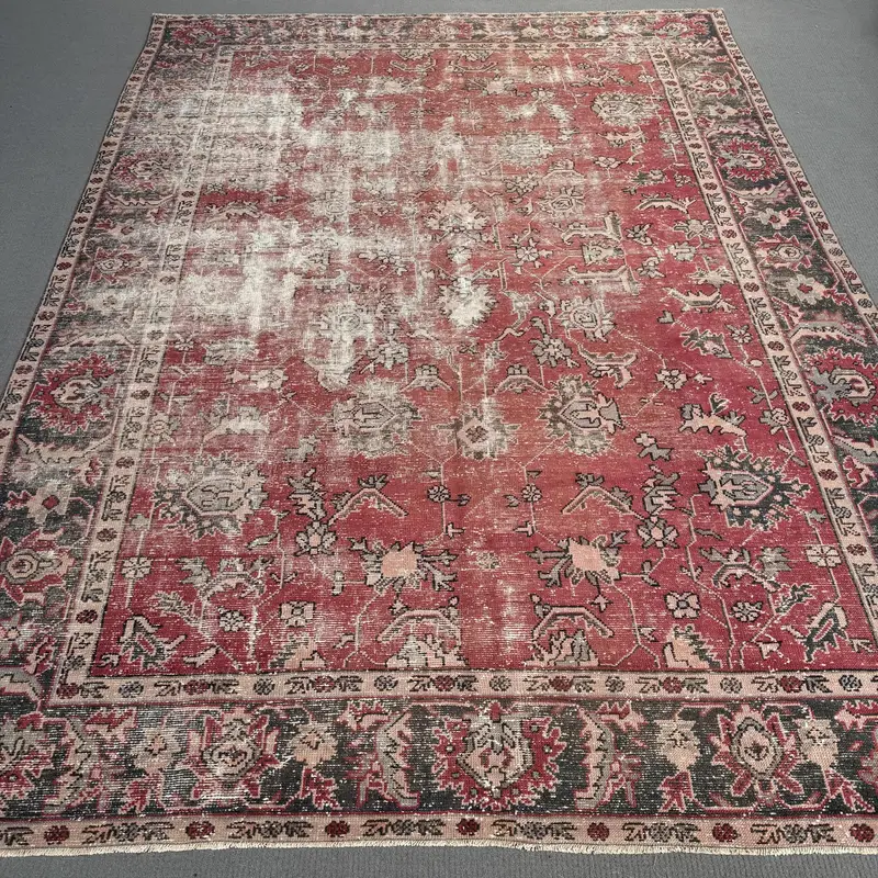 Red & Black Geometric Rug, 0.7x12.1 ft Chic Decor