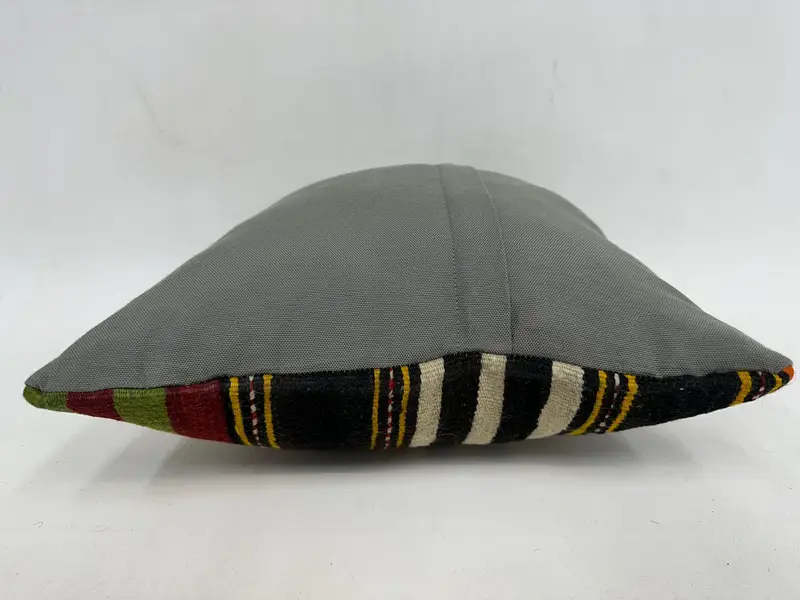 Cushion Case, Boho Pillow, Designer Throw Cushion Cover, Handmade Kilim Cushion, 18x18 Green Cushion, Home Decor Pillow, Retro Throw Cushion - 7