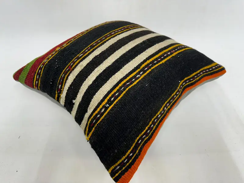 Cushion Case, Boho Pillow, Designer Throw Cushion Cover, Handmade Kilim Cushion, 18x18 Green Cushion, Home Decor Pillow, Retro Throw Cushion - 6