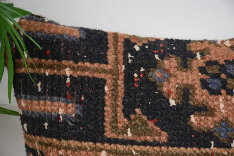 Ethnical Kilim Rug Pillow, Decorative Throw Cushion, 14x14 Blue Cushion, Vintage Kilim Pillow, Vintage Kilim Throw Pillow, Pillow Case - 2
