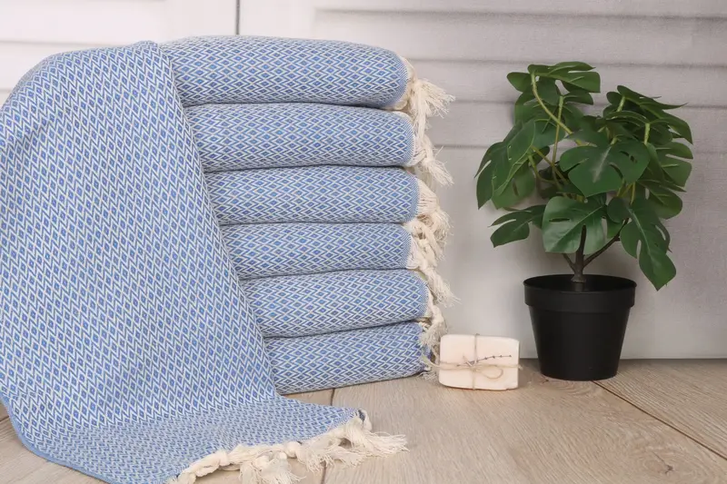 Custom Hand Towel Petrol Blue Cotton, 20x40 inches