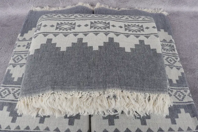 Baby Boy Gift, Beach Wedding Favor, Bachelorette Party Favors, Personalized Gifts, 92x80 Cotton Kilim Towel, Custom Blanket, Turkish Towel Blanket - 4