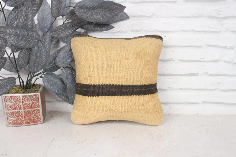 Pillow Cover, Turkish Rugs Pillow Case, Pillow for Couch, Gift Pillow, 12x12 Beige Pillow Sham, Pillow for Sofa, Car Cushion Case - 1