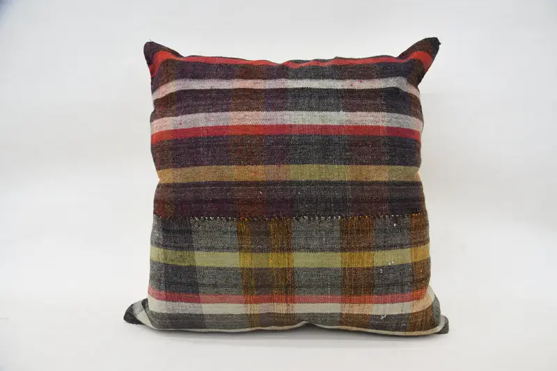 24x24 Orange Pillow Case, Pillow Case, Interior Designer Pillow, Boho Chic Cushion Cover, Handmade Kilim Cushion, Kilim Pillow Cover, Toss Pillow - 1