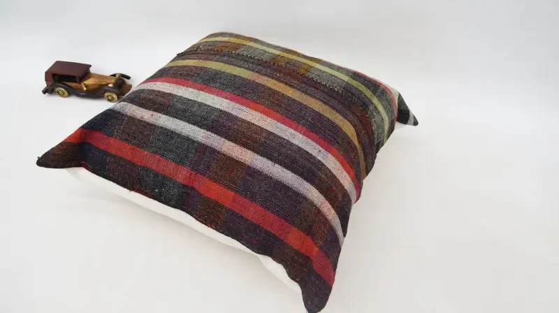 24x24 Orange Pillow Case, Pillow Case, Interior Designer Pillow, Boho Chic Cushion Cover, Handmade Kilim Cushion, Kilim Pillow Cover, Toss Pillow - 5