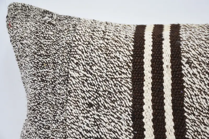Ethnical Kilim Rug Pillow, Accent Throw Pillow Cover, 12x20 White Pillow Sham, Cushion, Vintage Kilim Throw Pillow, Gift Pillow - 2