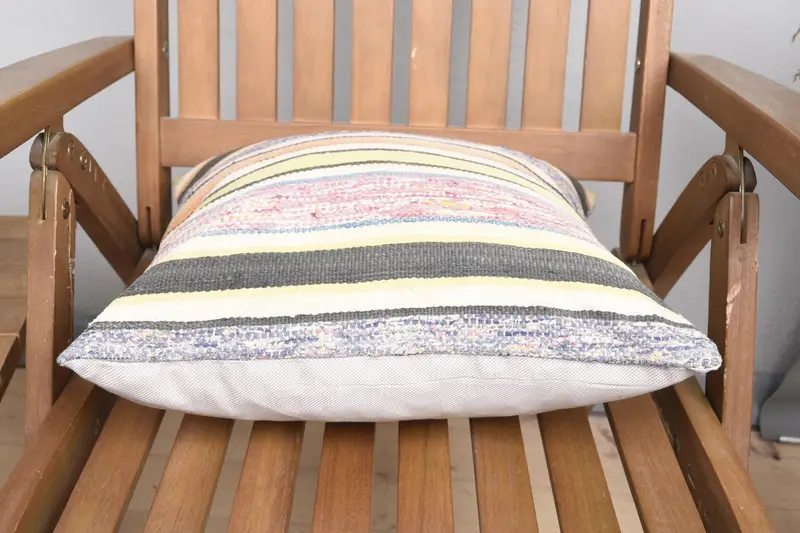 Pillow Cover, Interior Designer Pillow, 16x16 Yellow Cushion Cover, Natural Pillow, Antique Pillows, Vintage Kilim Throw Pillow - 5