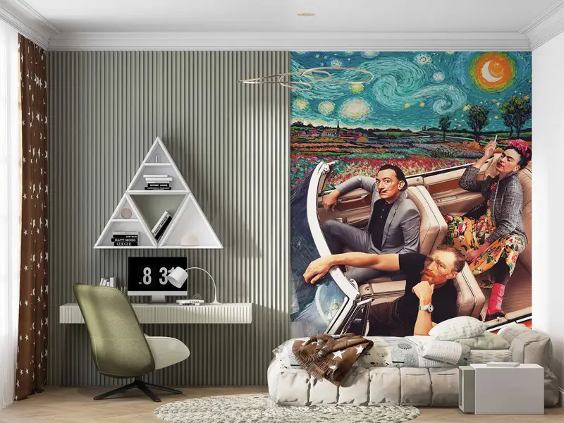 Moderne Van-Gogh-Reproduktionstapete: Sternennacht-Druckdesign