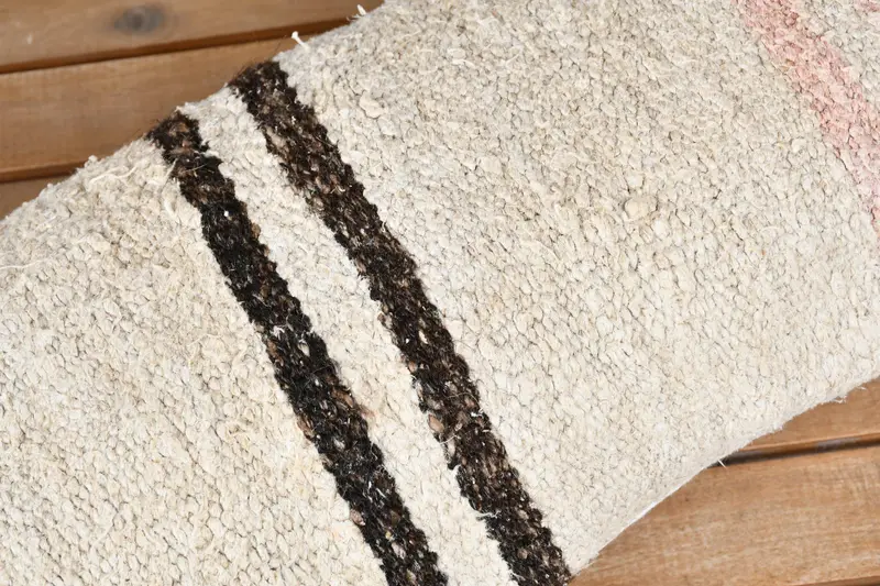 Seat Cushion Case, Home Decor Pillow, 12x24 Beige Pillow Cover, Pillow Case, Neutral Cushion, Ethnical Kilim Rug Pillow, Pillow for Sofa - 3