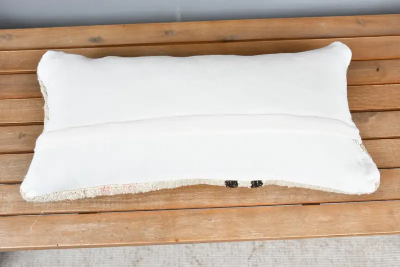 Seat Cushion Case, Home Decor Pillow, 12x24 Beige Pillow Cover, Pillow Case, Neutral Cushion, Ethnical Kilim Rug Pillow, Pillow for Sofa - 5