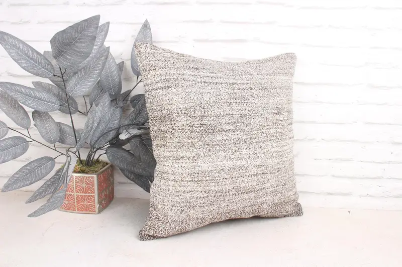 Kilim Pillow Cover, Antique Pillows, Patio Cushion Case, Armchair Pillow Cover, Cushion, Kilim Cushion Sham, 18x18 White Cushion Cover - 3