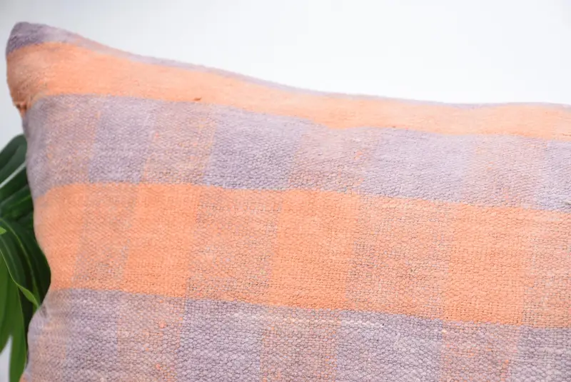 Pillow Cover, Turkish Pillow, Ethnical Kilim Rug Pillow, Turkish Kilim Pillow, 16x48 Pink Pillow Cover, Vintage Pillow Case - 2