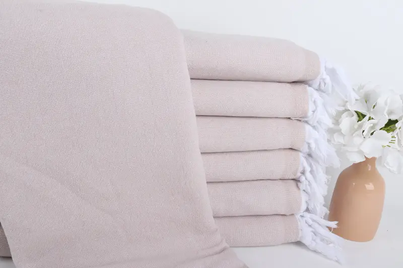 Kişiye Özel Türk Havlusu Bej Katı, 36x67 İnç