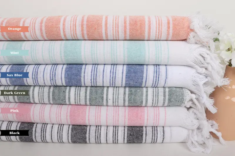 Fringed Turkish peshtemal beach towel USA, Absorbent towel, Large Turkish Towel, Turkish Beach Towel Monogram, Gift For Bride, Cotton towel - 2