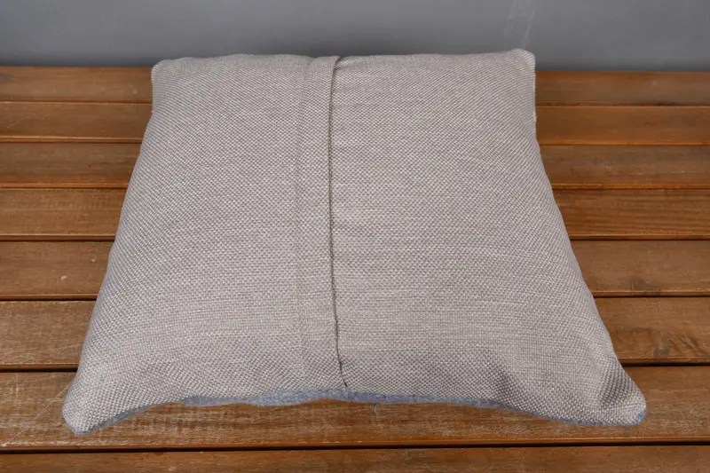 Cushion Case, Oriental Cushion Case, Turkish Kilim Pillow, Kilim Cushion Sham, Couch Cushion Cover, Vintage Kilim Pillow, 14x14 Beige Pillow - 5