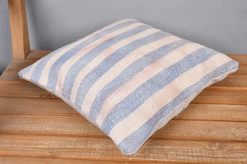 Cushion Case, Oriental Cushion Case, Turkish Kilim Pillow, Kilim Cushion Sham, Couch Cushion Cover, Vintage Kilim Pillow, 14x14 Beige Pillow - 2