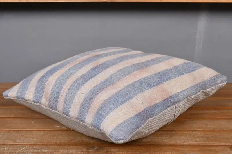 Cushion Case, Oriental Cushion Case, Turkish Kilim Pillow, Kilim Cushion Sham, Couch Cushion Cover, Vintage Kilim Pillow, 14x14 Beige Pillow - 4